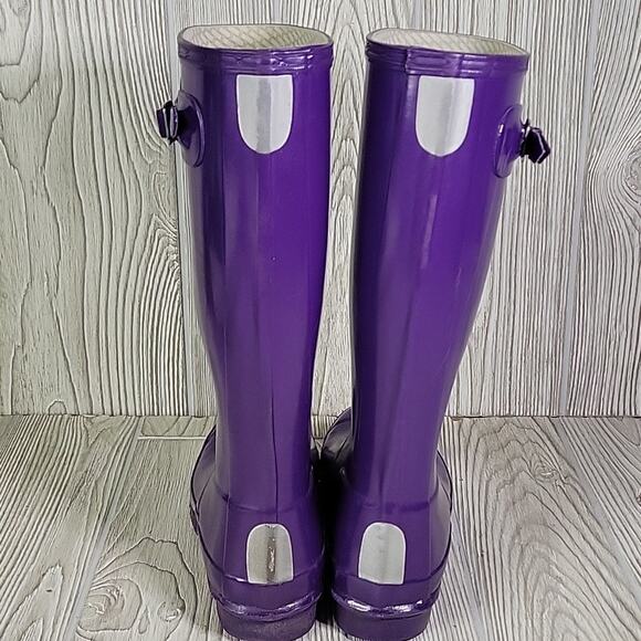 Hunter Original Purple Tall Gloss Rain Boots Girls 5G - Picture 6 of 14